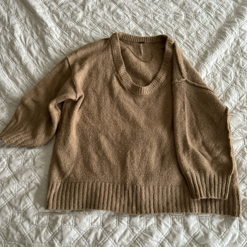 EUC Free People Brookside Sweater in Desert Camel size M